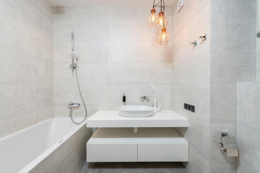 small bathroom minimal white clean